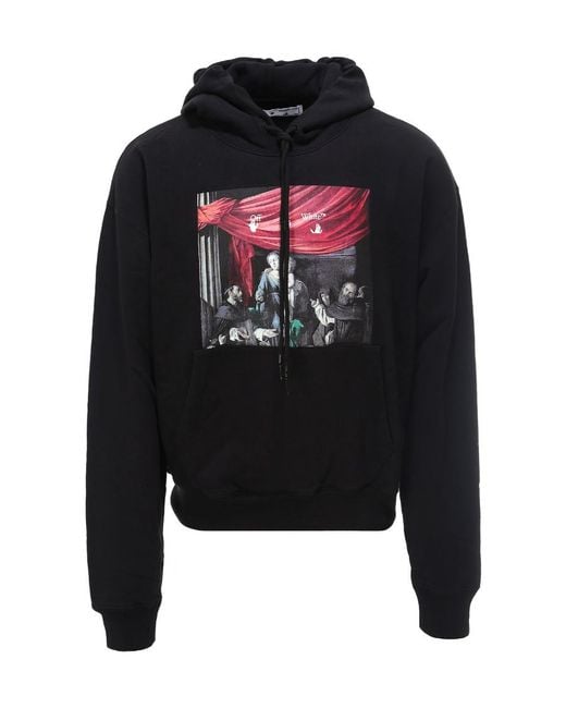 Off-White c/o Virgil Abloh Black Caravaggio Print Hoodie for men