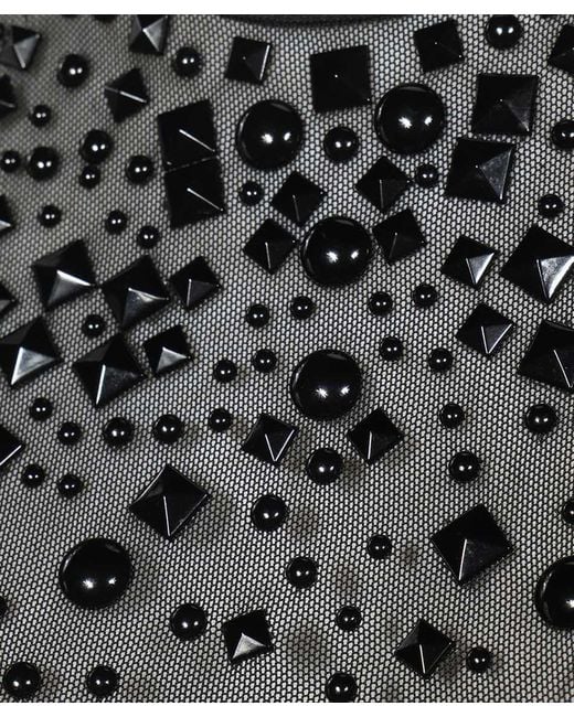 John Richmond Black Studded Sheer Panel Dress