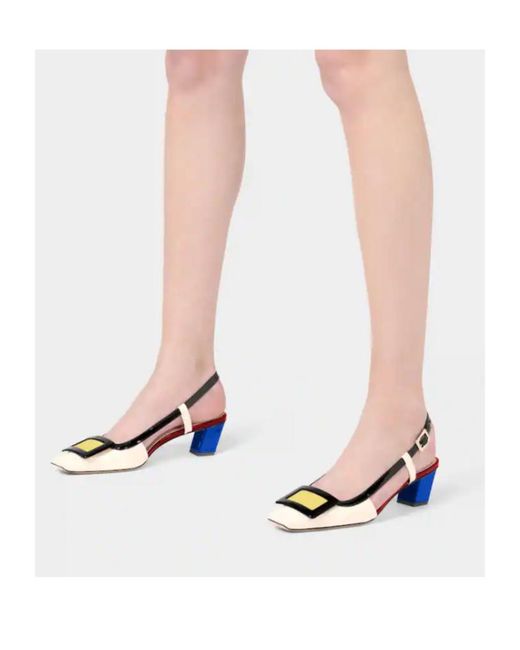 Roger Vivier Multicolor Escarpins Slingback Belle Vivier En Cuir Verni