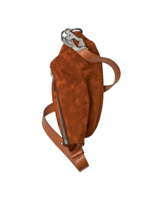 Burberry Brown Ring-Detailed Zipped Shoulder Bag