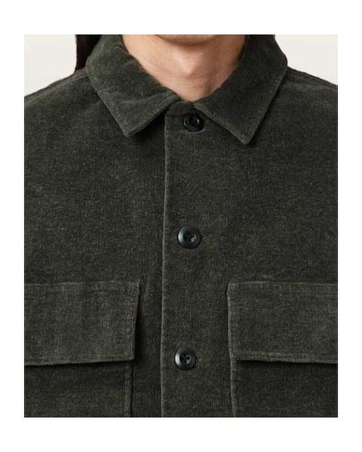 AllSaints Green Hawker Corduroy Shirt for men