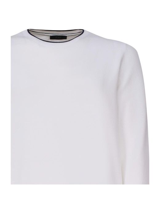 Fay White Crew Neck Sweater for men