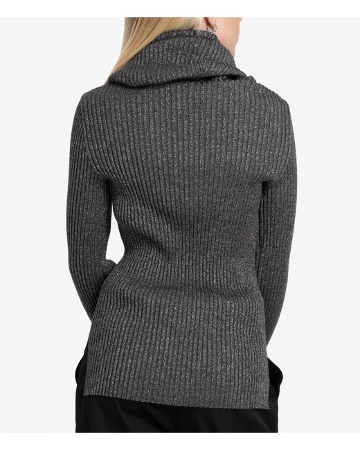 Alberta Ferretti Gray High-Necked Sweater