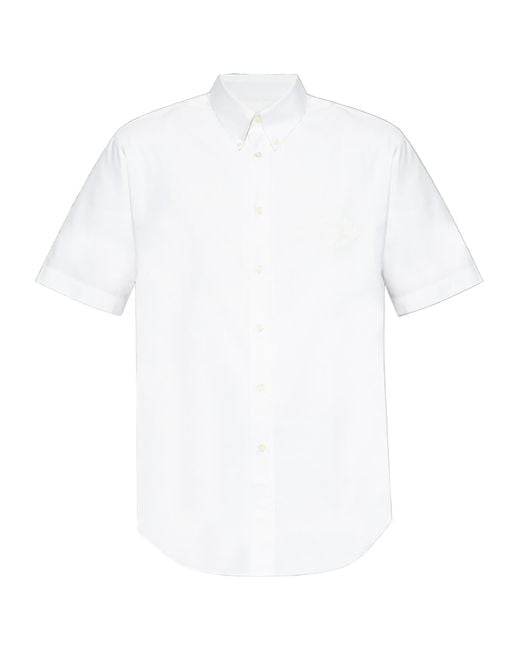 Givenchy White Collared Short-Sleeve Shirt for men