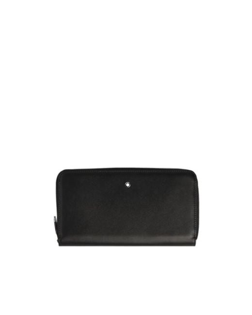 Montblanc Black Zip-Around Leather Wallet for men