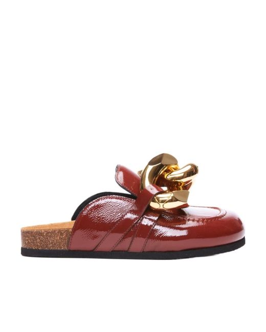 J.W. Anderson Brown Jw Anderson Chain Detailed Slip-On Loafers