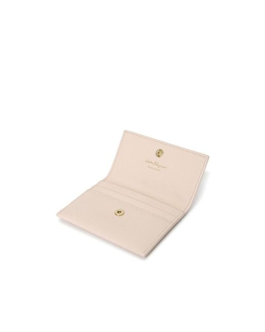 Ferragamo Natural Gancini Credit Card Holder