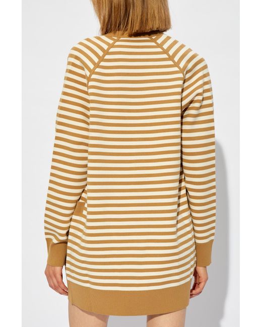 Max Mara Metallic Striped V-Necked Cardigan