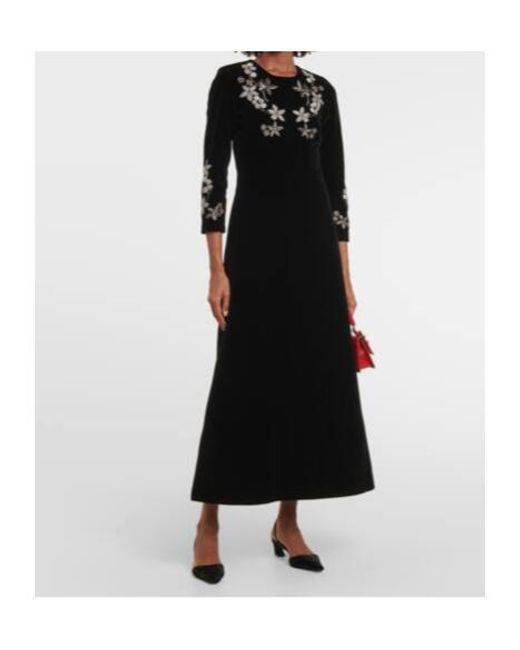 Dodo Bar Or Black Dushi Embellished Velvet Midi Dress