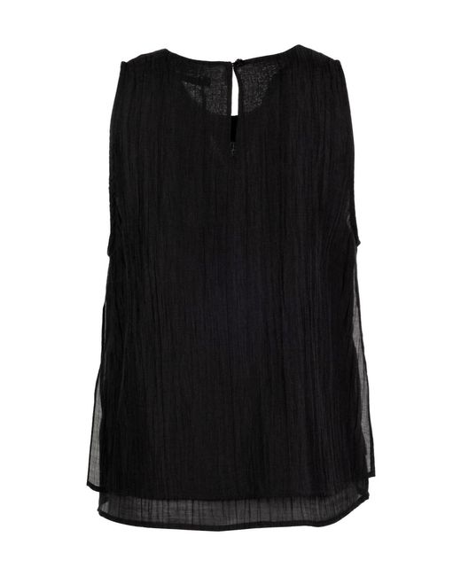 Seventy Black Crinkled-Finish Layered Top