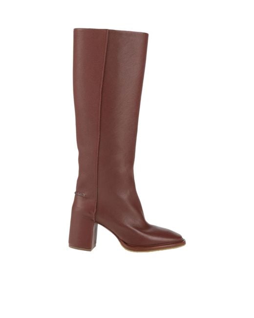 Chloé Brown Simple Tall Boots