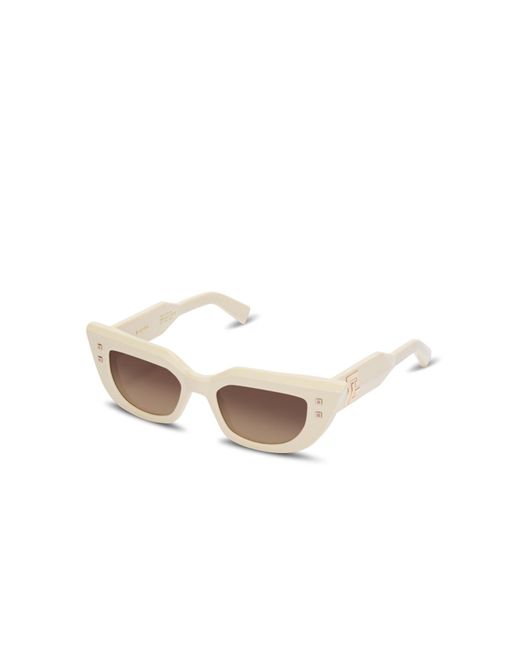 Balmain White B-Aura Sunglasses
