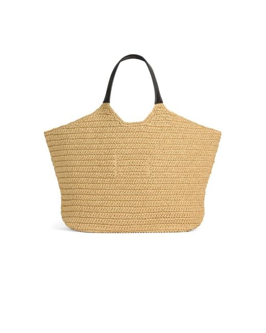 Balmain Natural Logo Raffia Tote Bag