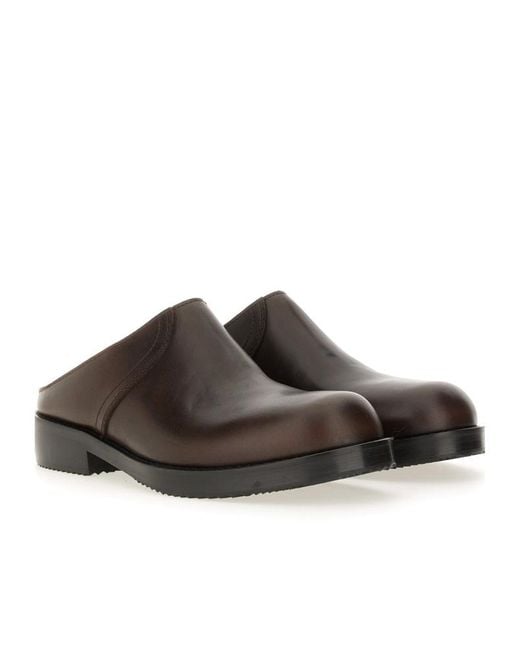 Dries Van Noten Brown Round Toe Clogs for men