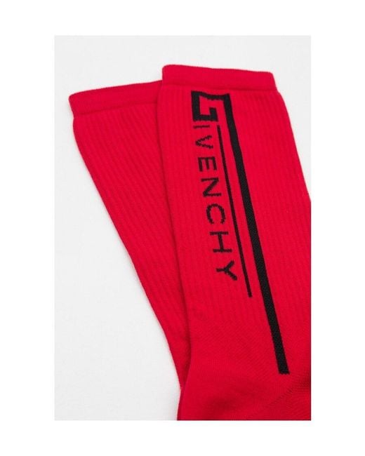 Givenchy Red Logo Knitted Socks for men