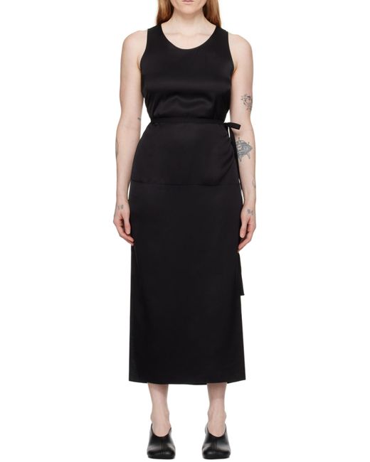 MM6 by Maison Margiela Black Side-Slit Sleeveless Midi Dress