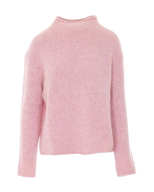 Lisa Yang Pink Nariel Heavy-Knit Long-Sleeve Sweater