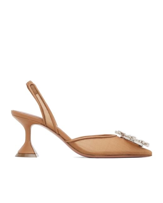 AMINA MUADDI Metallic Begum Mesh Sling 70 Pointed-Toe High-Heeled Sandals