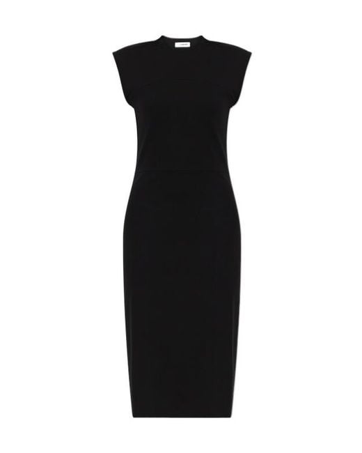 Jil Sander Black Cap Sleeve Fitted Dress