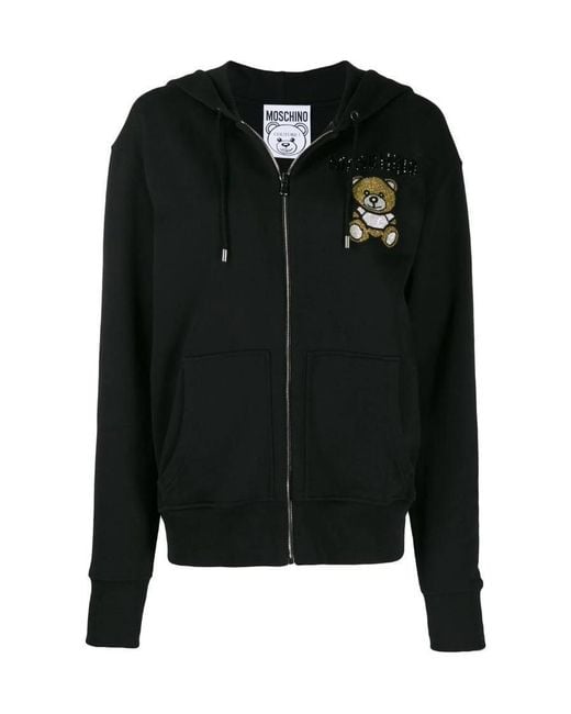 Moschino Black Beaded Teddy Bear Casual Jacket