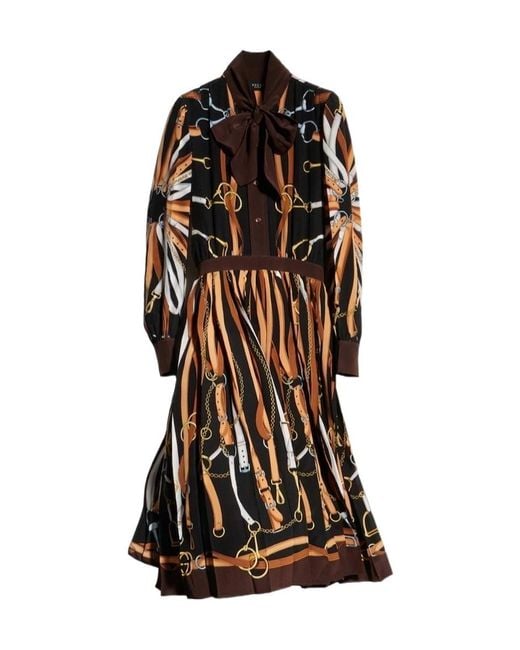 Gucci Brown Printed Chemisier Dress