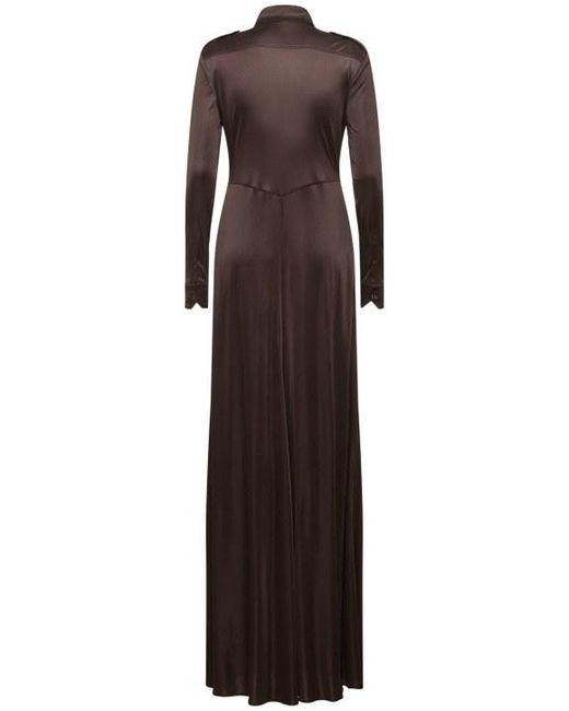 Tom Ford Brown Long Dress With Long Sleeves