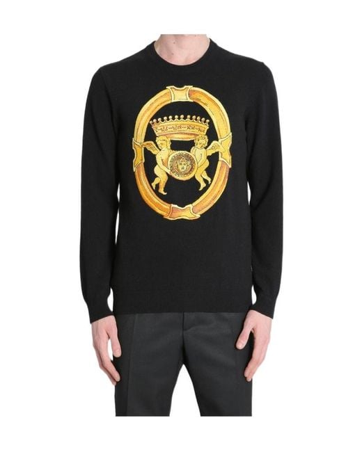 Versace Black Crew Neck Sweatshirt for men