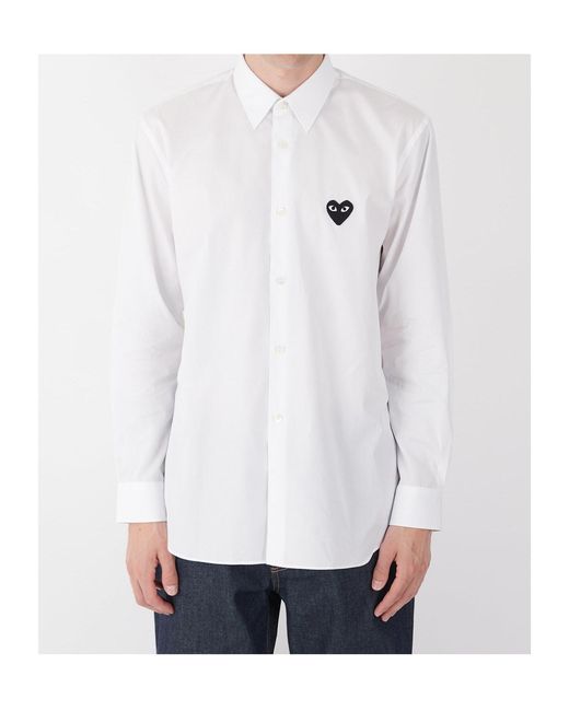 COMME DES GARÇONS PLAY White Long-Sleeved Shirt for men