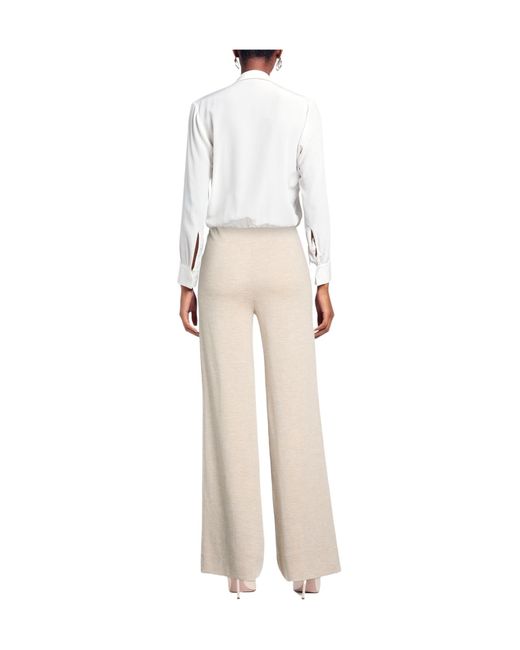 Max Mara White Minimalist Solid-Color Wool Wide-Leg Pants