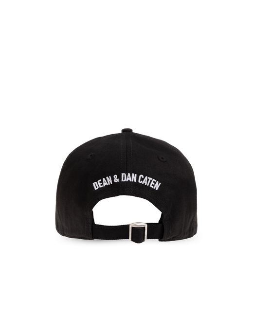 DSquared² Black Logo Printed Baseball Cap for men