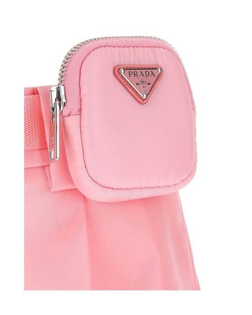 Prada Pink Belted Pouch Shorts