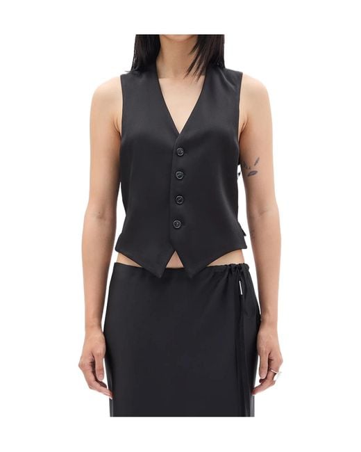Ann Demeulemeester Black Tiuku V-Neck Tailored Waistcoat