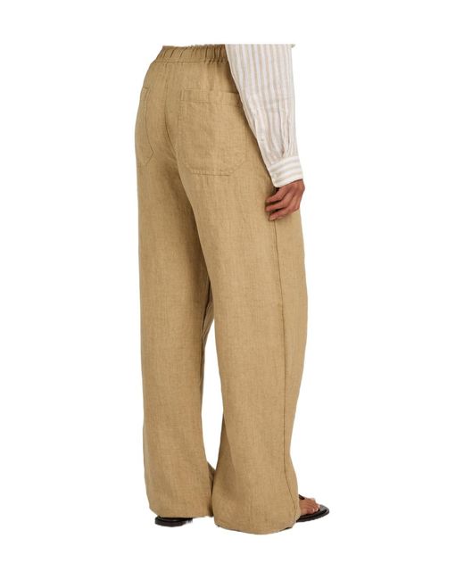 Polo Ralph Lauren Natural Wide-Leg Linen Trousers