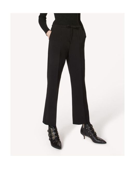 RED Valentino Black Bow Knot Details Casual Pants