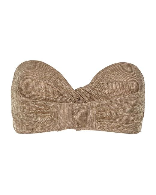 GIUSEPPE DI MORABITO Natural Strapless Knot Top