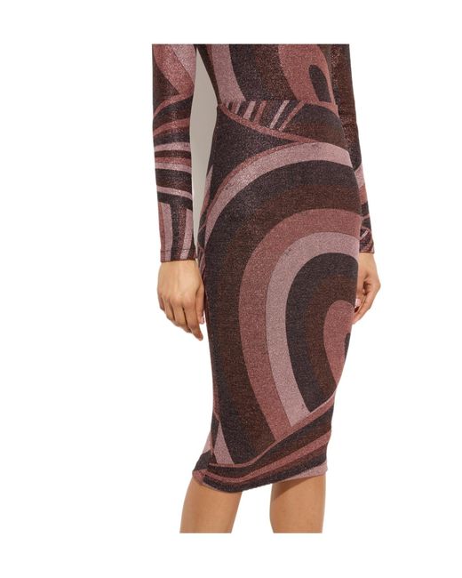 Emilio Pucci Purple Iride Print Lurex Jersey Skirt