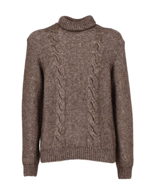 K-Way Brown Turtle Neck Knitted Jumper for men