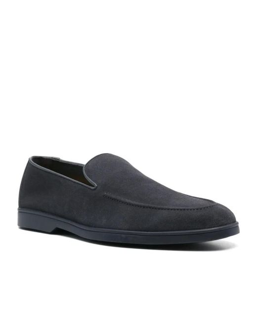 Doucal's Blue Adler Leather Loafers for men