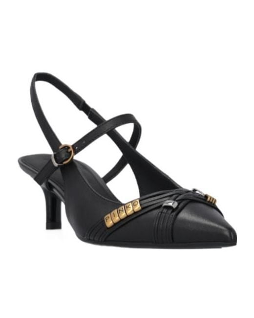 Pinko Black Pointed Toe Slingback Pumps