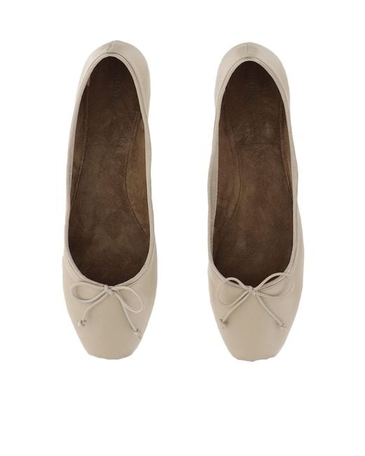 Khaite Brown Bow-Detail Ballet Flats
