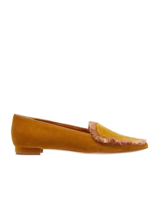 Manolo Blahnik Brown Agofran Fringed Velvet Loafers