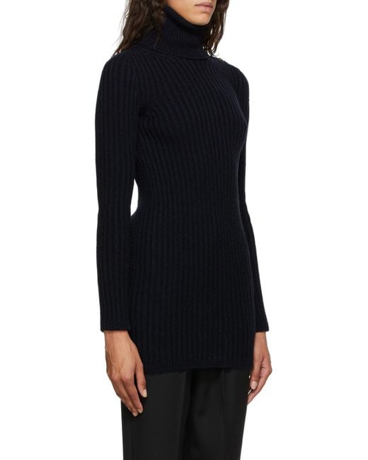 Saint Laurent Black Fold-Over Collar Jumper
