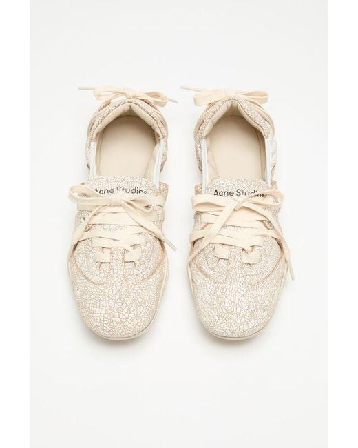 Acne White Strap Leather Shoes