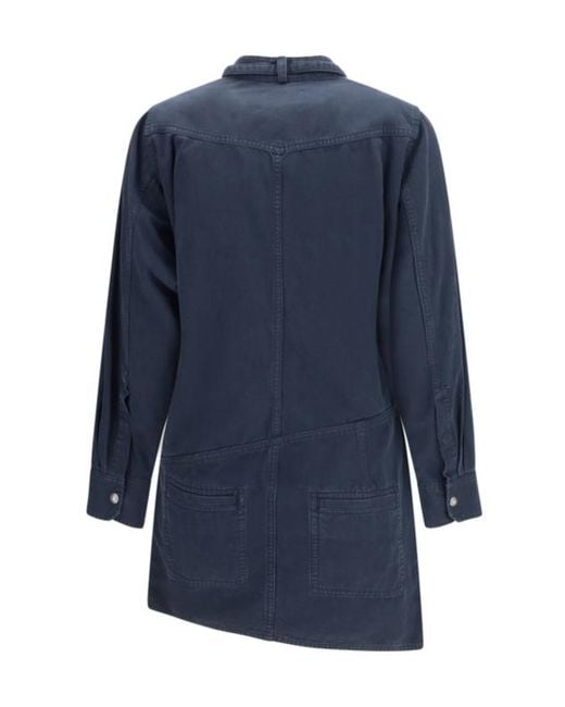 Isabel Marant Blue Isabel Marant Étoile Nouria Asymmetric Shirt Dress