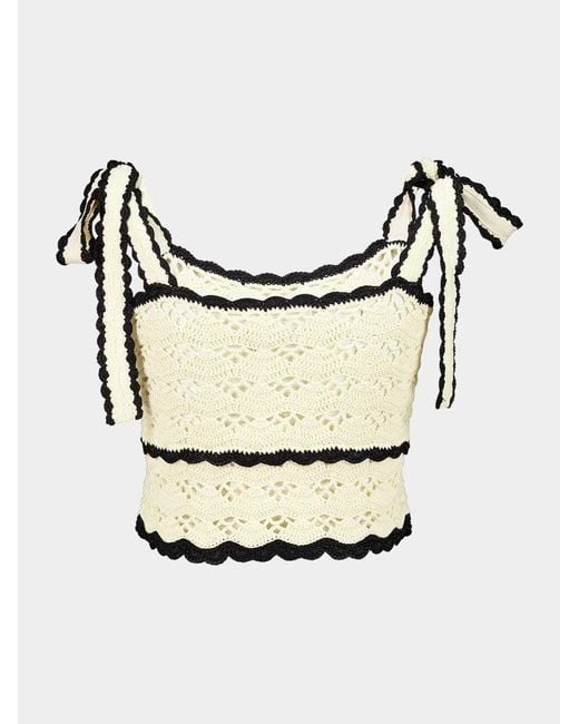Zimmermann White Aster Crochet Top