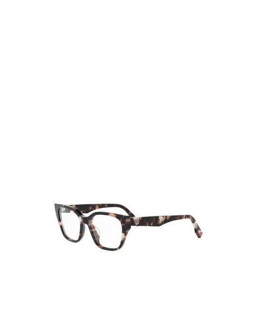 Fendi White Eyewear Butterfly Frame Glasses