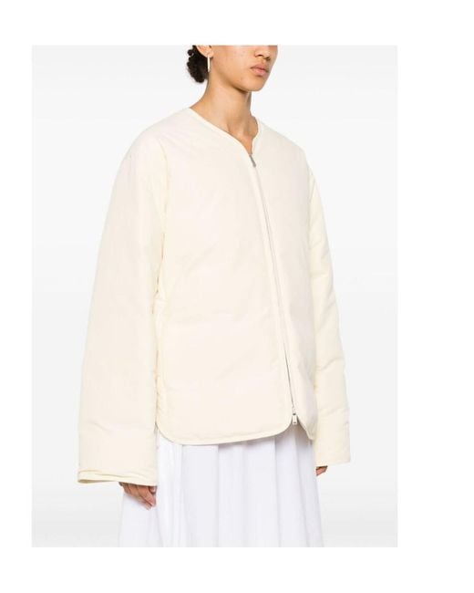 Jil Sander Natural Zip-Up Down Jacket
