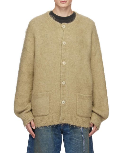 Acne Natural Long Sleeved Button-Up Cardigan for men