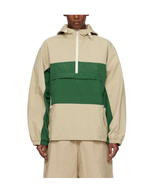 On Shoes Green Color-Block Recycled Shell Jacket