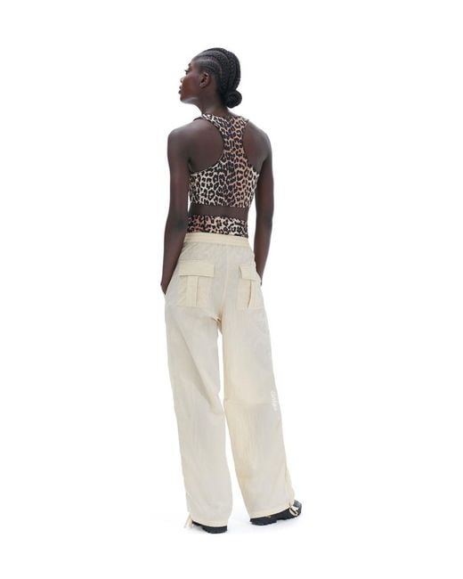 Ganni Natural Light Tech Drawstring Pants